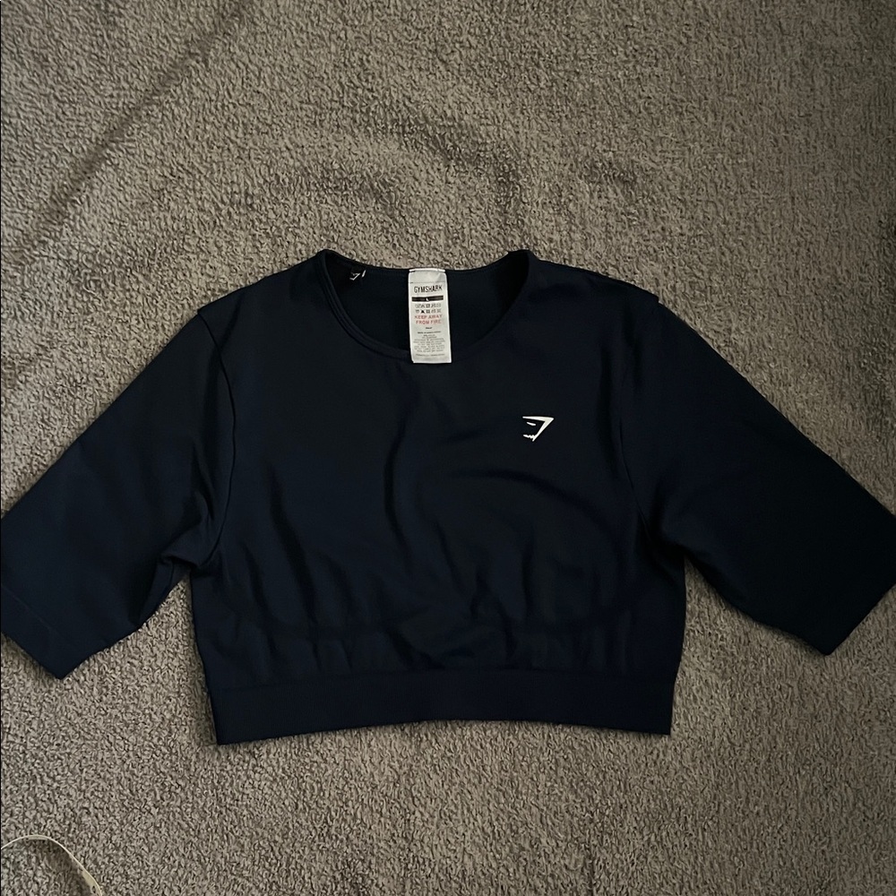 Gymshark Navy LIFT SEAMLESS SHORT SLEEVE TOP Size Large